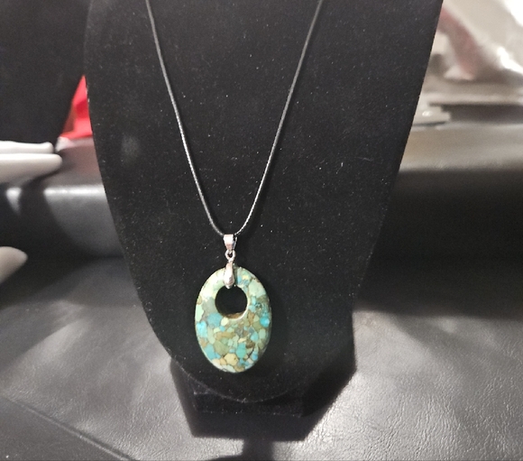 African Turquoise Pendant - Picture 3 of 11